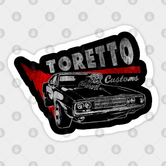 Toretto Customs Sticker by drewbacca